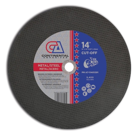 14 X 1/8 (5/32) X 20mm Triple Reinforced High Speed Gas Or Electric Abrasive Saw Blade For Metal